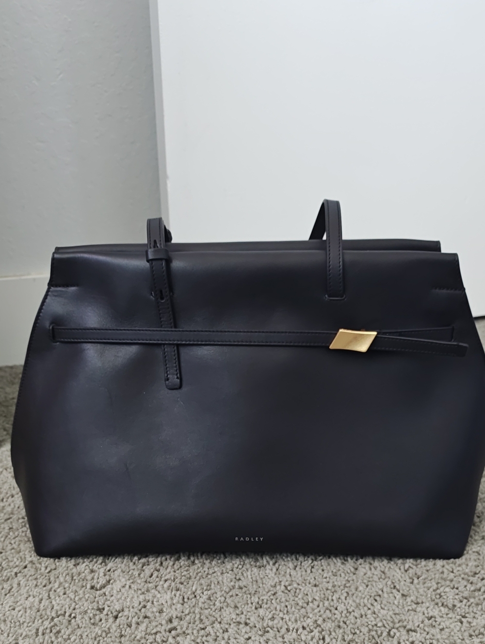 Radley London Christina Large Zip-Top Leather Shoulder Bag – Black – NEW